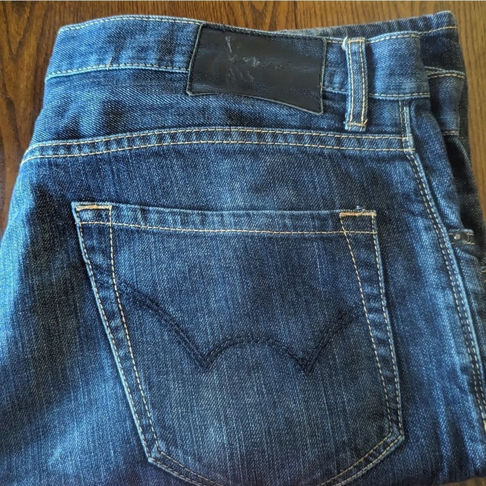 Howe Mens Vintage Button Fly Dark Wash Denim Blue Jeans Size 38 - Picture 6 of 6